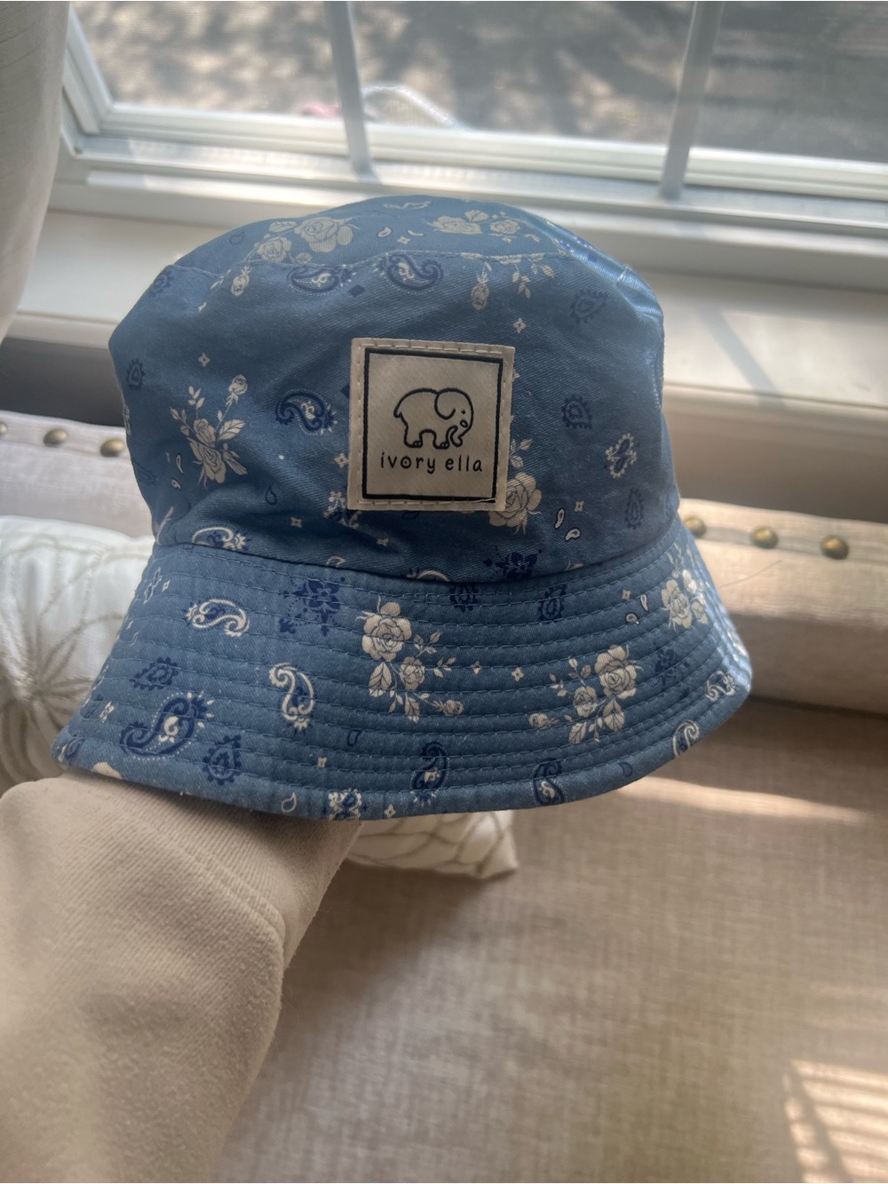 ivory ella Blue Floral Paisley Bucket Hat - Picture 2 of 3